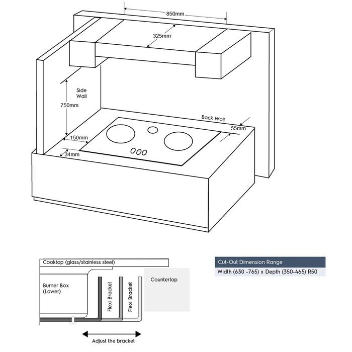 Electrolux EHG8321BC Built - In Gas Hob 80CM 3 Burner | TBM Online