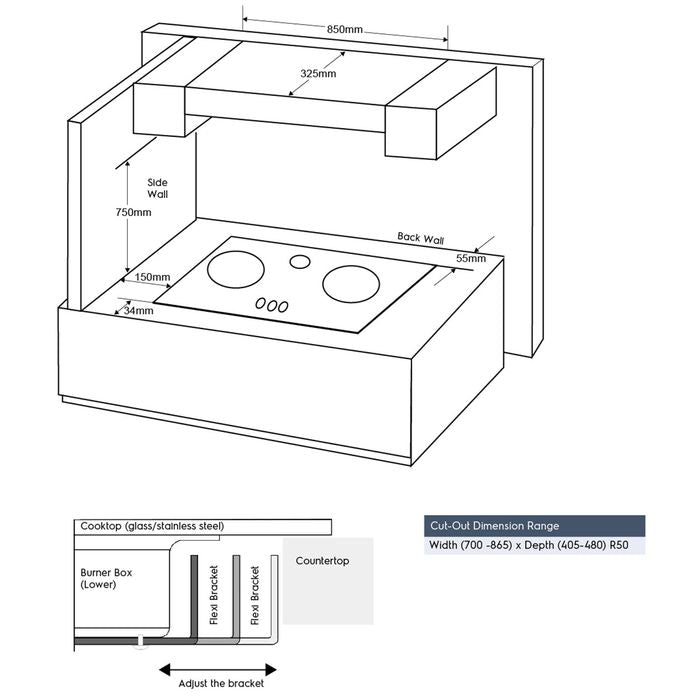 Electrolux EHG9251BC Built - In Gas Hob 90CM 2 Burner | TBM Online