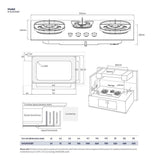 Electrolux EHG9335BF 3 Burners Built-In Gas Hob 90cm 500 Series | TBM Online