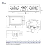 Electrolux EHG9355BF 90cm 500 Series Built-In Gas Hob With 3 Cooking Zones | TBM Online