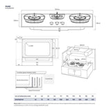 Electrolux EHG9367MF 3 Burners Built-In Gas Hob With 3 Cooking Zones 700 Series | TBM Online