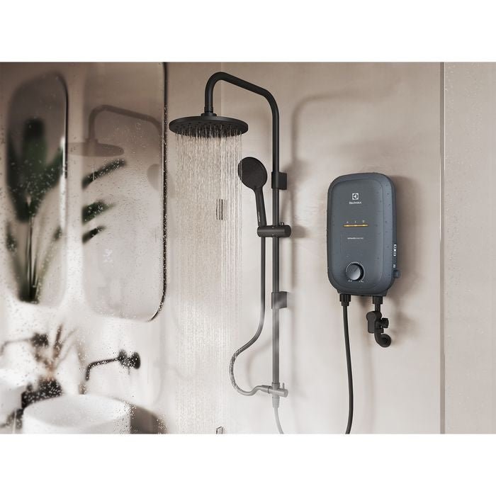Electrolux EWE361QB - G7 Electric Instant Water Heater 3.6KW Comfort Flow Tank DC Pump With Rainshower Dark Grey | TBM Online