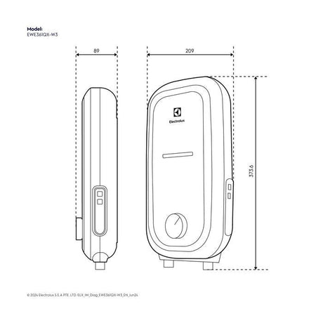 Electrolux EWE361QX - W3 Electric Instant Water Heater 3.6KW Comfort Flow Tank No Pump Ceramic White | TBM Online