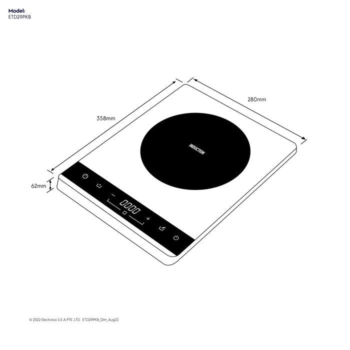 Electrolux ETD29PKB Induction Cooker Table Top 8 Level Heating 2KW | TBM Online