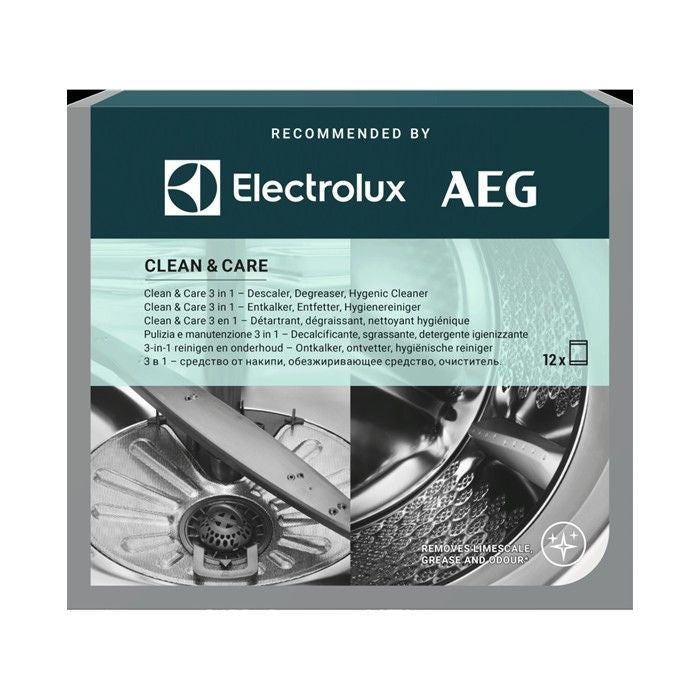 Electrolux M2GCP121 3 - in - 1 Dish Washer & Washing Machine Cleaning Powder 12 Sachets | TBM Online