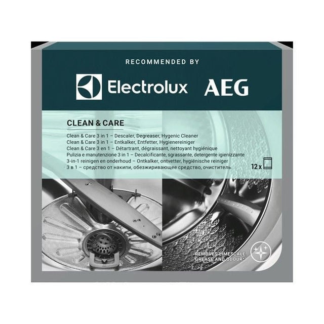 Electrolux M2GCP121 3 - in - 1 Dish Washer & Washing Machine Cleaning Powder 12 Sachets | TBM Online