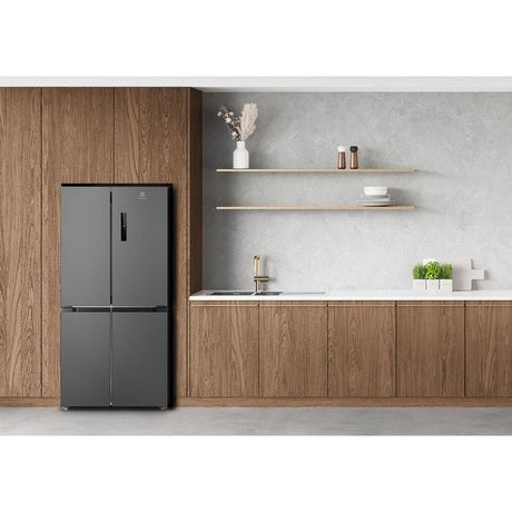 Electrolux EQE4900A-B 4 Doors Fridge French Door 496L Inverter Glossy Dark Steel | TBM Online