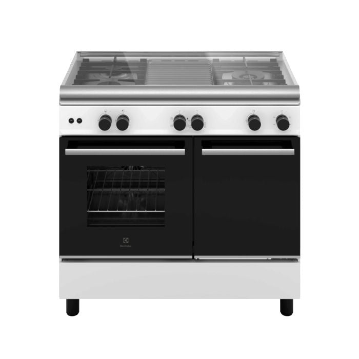 Electrolux ECG932W Freestanding Cooker With Gas Hob 90cm and 62L Electric Oven | TBM Online