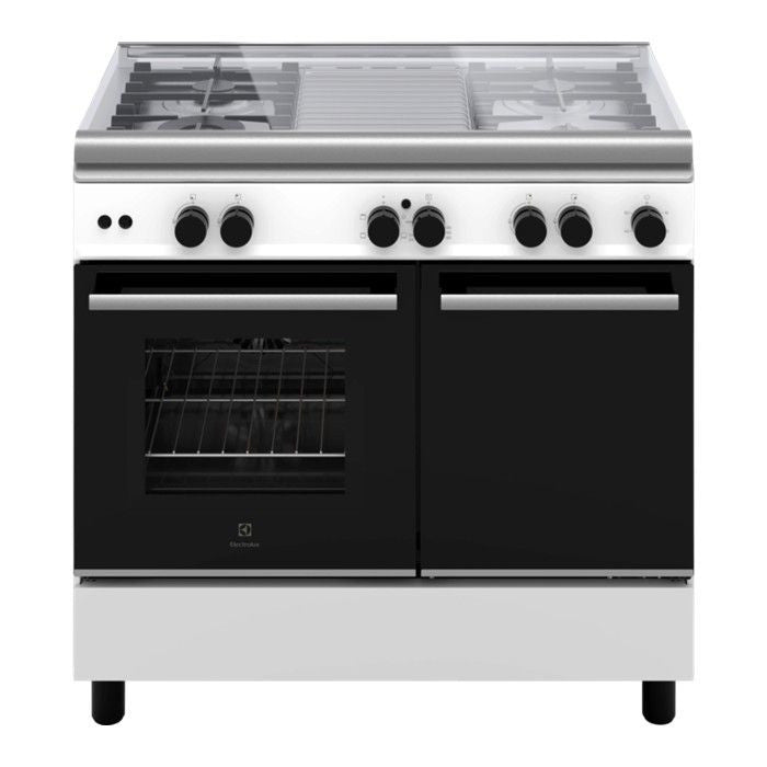 Electrolux ECG942W Freestanding Cooker With Gas Hob 90cm and 62L Electric Oven | TBM Online