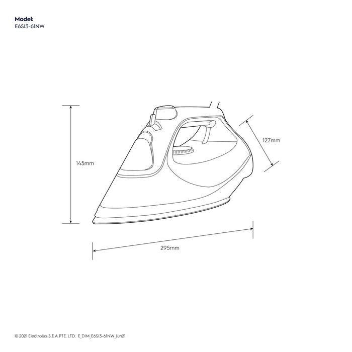 Electrolux E6SI3 - 61NW Steam Iron 2400W Ceramic Sole Plate 5 Steam Setting 4 Heat Function | TBM Online