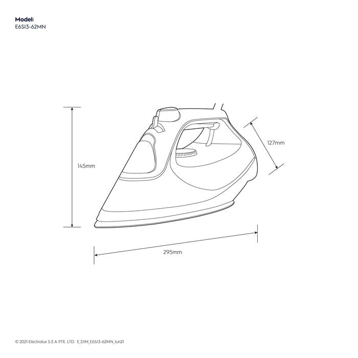 Electrolux E6SI3 - 62MN Steam Iron 2500W Ceramic Sole Plate Auto Off And Alarm | TBM Online
