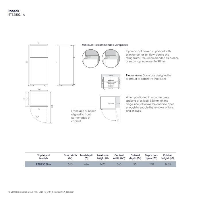 Electrolux ETB 2502J - A 2 Doors Fridge Inverter Taste Seal G245L | TBM Online