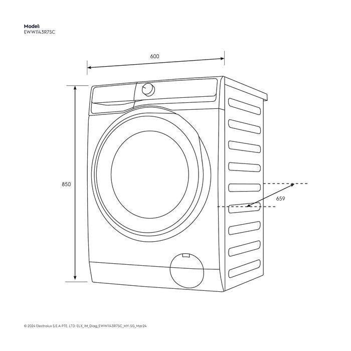 Electrolux EWW1143R7SC Front Load Washer 11.0kg Dryer 7kg Ultimatecare 700 | TBM Online