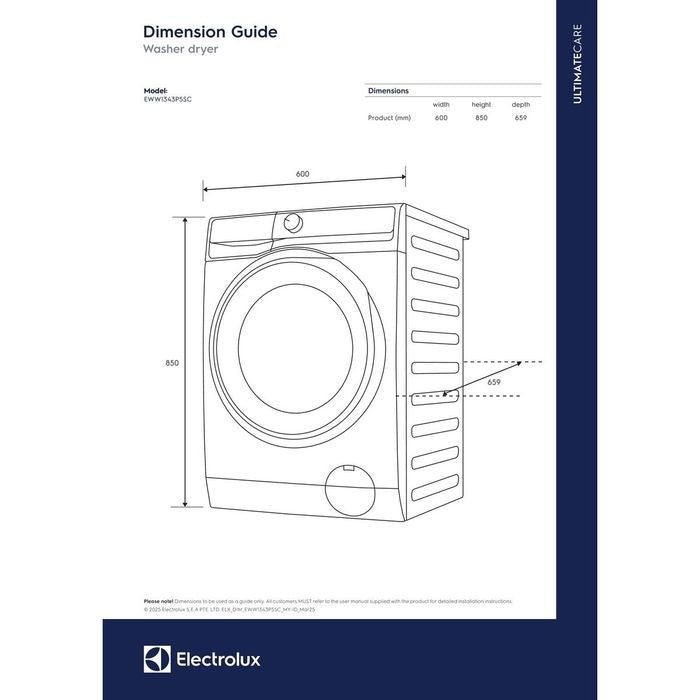 Electrolux EWW1343P5SC Washer Dryer 13kg/9kg Ultimatecare 500 | TBM Online