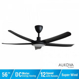 Alkova PAZION G2-5B/56 LED MATT BLACK Ceiling Fan 5 Blades 56" LED Matt Black