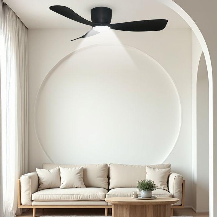 Alpha Alkova MILI-3B/52 LED HG MATT BLACK Ceiling Fan 52" 3 Blades Matt Black