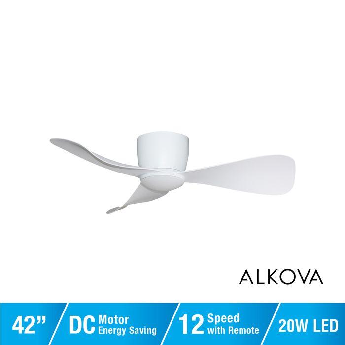 Alpha Alkova MILI-3B/42 LED HG MATT WHITE Ceiling Fan 42" 3 Blades Matt White