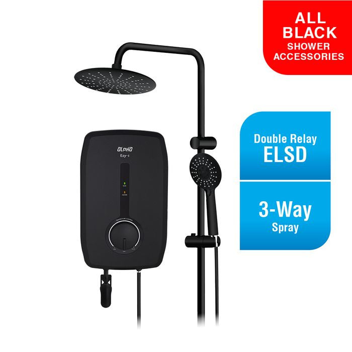 Alpha EZY-E RAINSHOWER ALL BLACK Rainshower Non Pump All Black