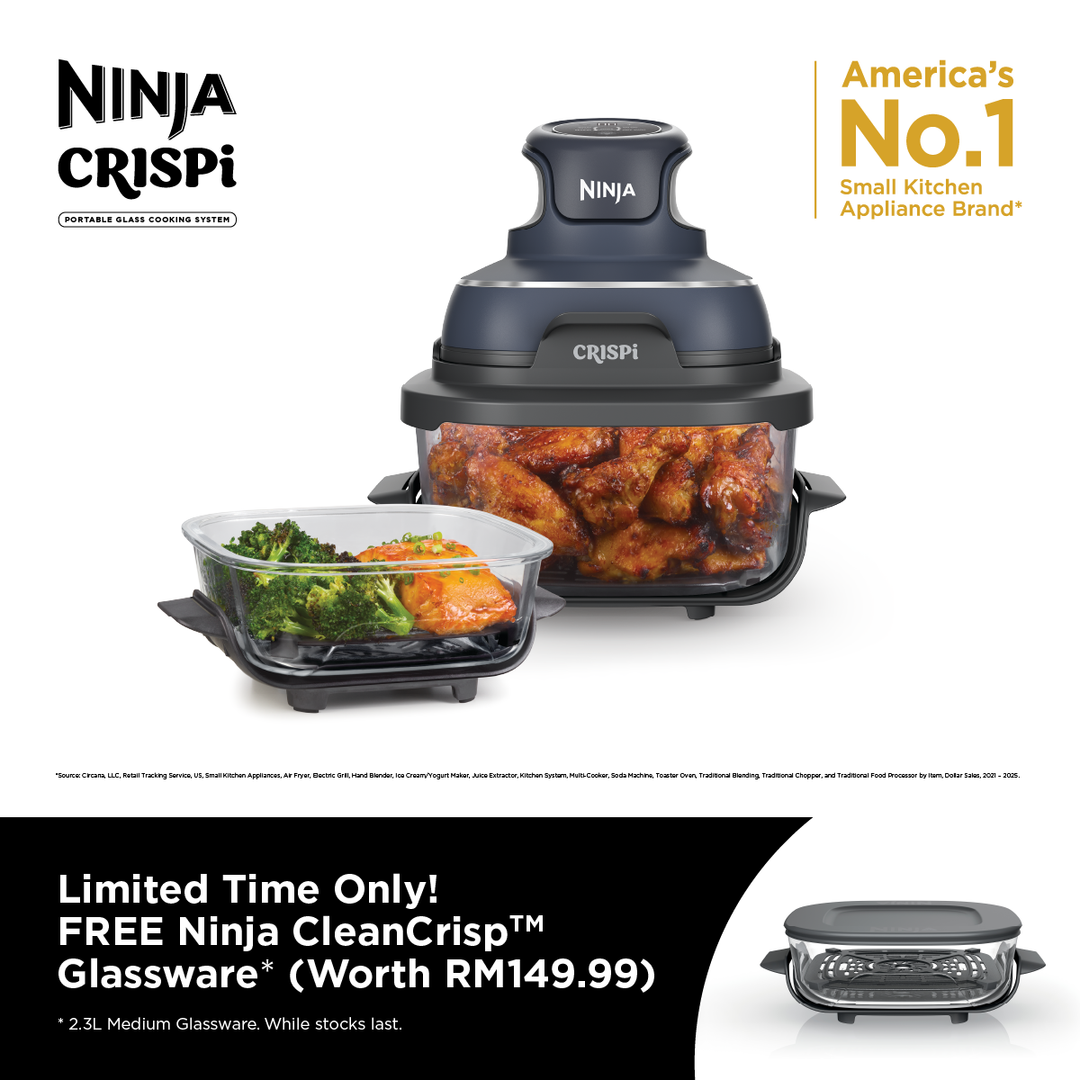 Ninja FN101SMGYFOC Air Fryer Crispi Cyberspace + Medium Batch Container