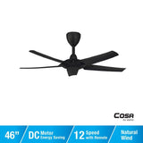 Alpha Caso CX20-5B/46 MATT BLACK Ceiling Fan 46" 5 Blades Matt Black