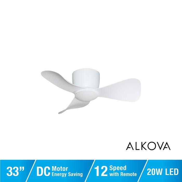 Alpha Alkova MILI-3B/33 LED HG MATT WHITE Ceiling Fan 33" 3 Blades Matt White