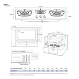 Electrolux EHG9367MF 3 Burners Built-In Gas Hob With 3 Cooking Zones 700 Series