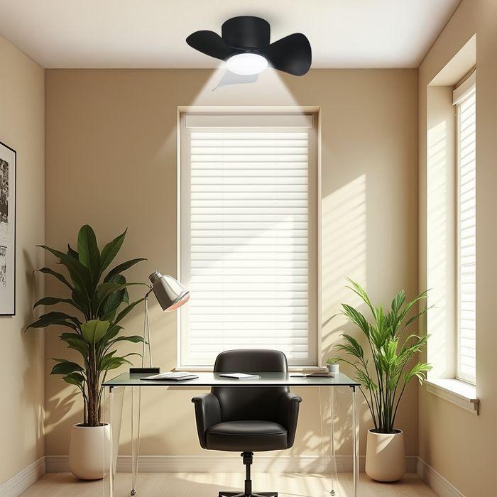 Alpha Alkova MILI-3B/22 LED HG MATT BLACK Ceiling Fan 22" 3 Blades Matt Black