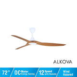 Alpha Alkova MONTI-3B/72 CARAMEL/MW Ceiling Fan 72" 3 Blades Caramel Matt White