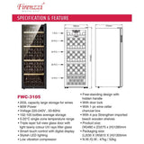 Firenzzi FWC - 3105 Wine Chiller 203L 3 Layers Anti - Condensation Tempered Glass Door | TBM Online