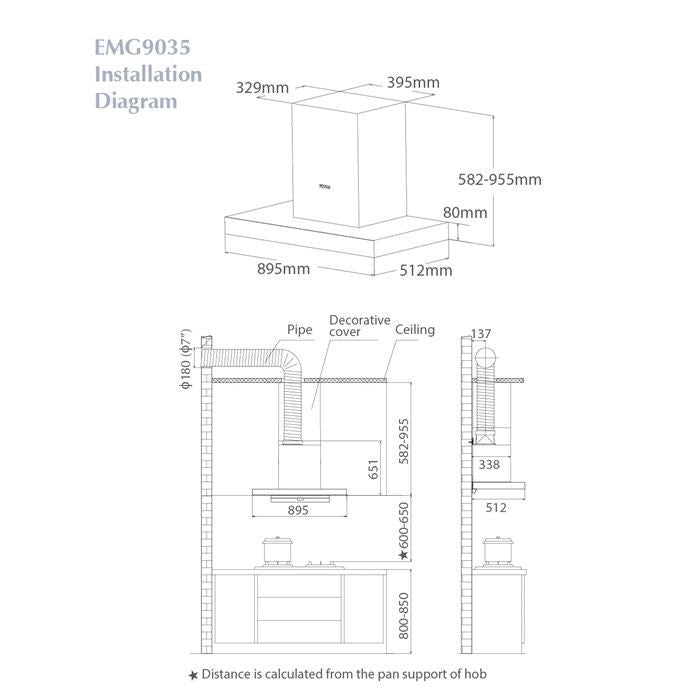 Fotile EMG9035 Chimney Hood 90cm Suction 1420M3/H | TBM Online