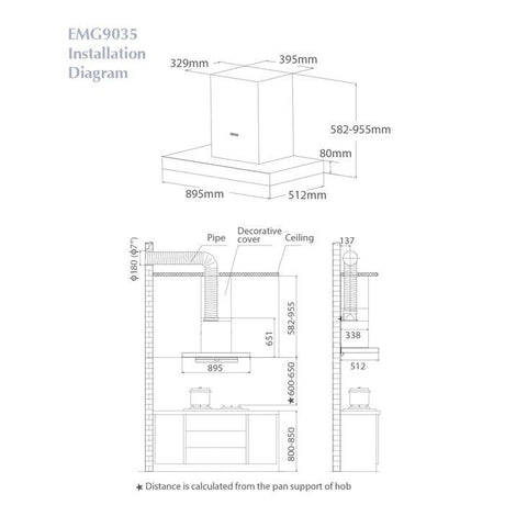Fotile EMG9035 Chimney Hood 90cm Suction 1420M3/H | TBM Online