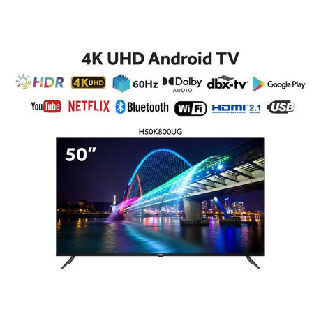 Haier H50K800UG 50" 4K HDR Android Google TV Dolby Audio Black | TBM Online