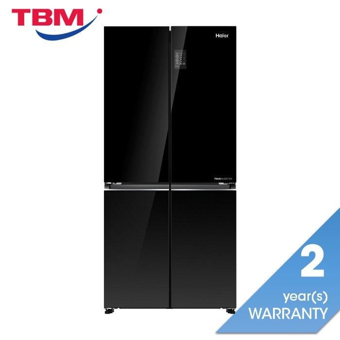 Haier HRF - IG585EM(GB) 4 Doors Fridge G529L Twin Inverter Air Flow Glass/Piano Black | TBM Online