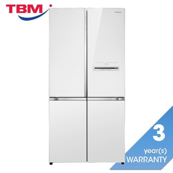 Hisense RQ660N4AWUC1 4 Doors Fridge 610L Inverter External Vacuum R600A White Glass | TBM Online