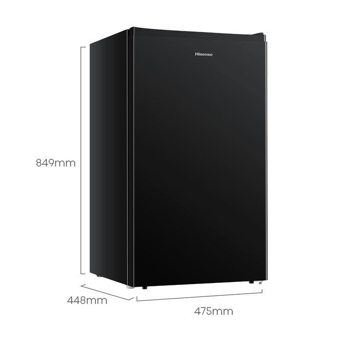 Hisense RR120D4ABN1 1 Door Fridge G110L R600A With LED Light Black Metal | TBM Online