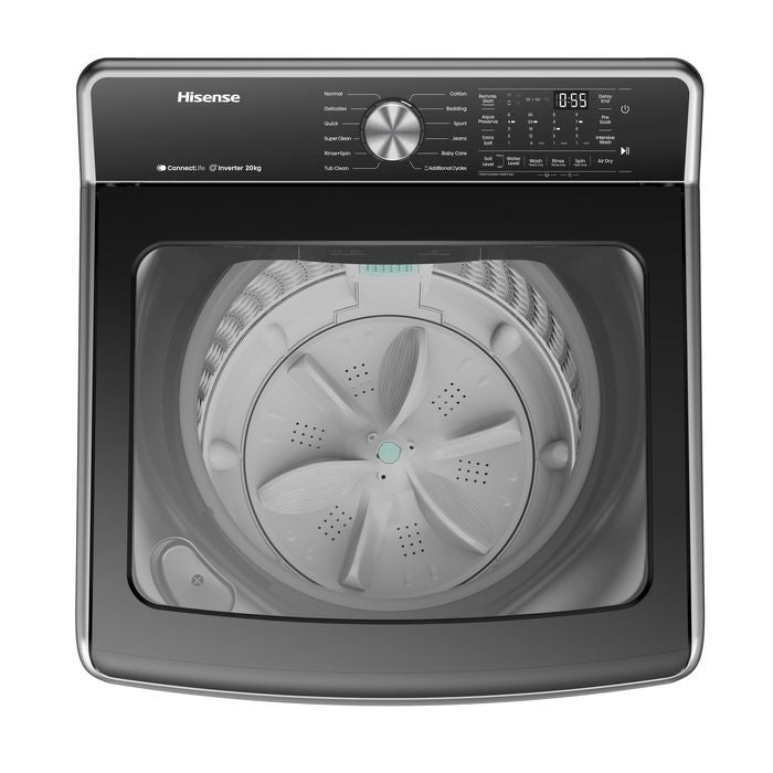Hisense WT5T2015DT Top Load Washer 20.0kg Stainless Steel Titanium Gray | TBM Online