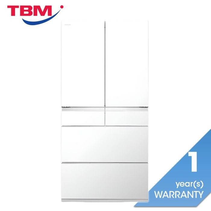 Hitachi R - GW670TM XW 6 Doors Fridge G716L Inverter Compressor Crystal White | TBM Online
