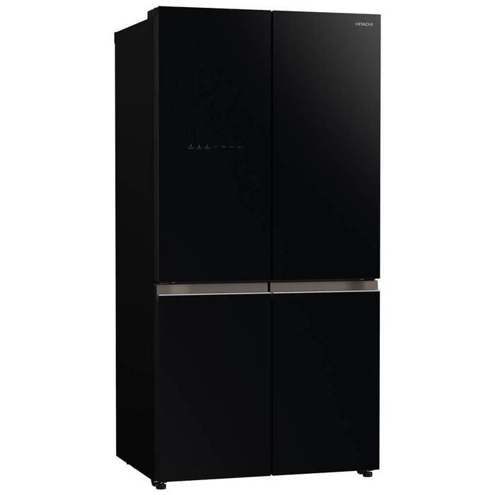 Hitachi R - WB640VM0 GBK 4 Doors Fridge Inverter French Bottom Freezer Inverter VAC.COMP G569L Glass Black | TBM Online