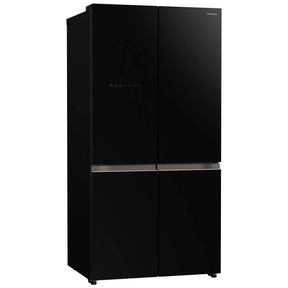 Hitachi R - WB640VM0 GBK 4 Doors Fridge Inverter French Bottom Freezer Inverter VAC.COMP G569L Glass Black | TBM Online