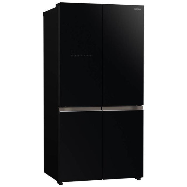 Hitachi R - WB640VM0 GBK 4 Doors Fridge Inverter French Bottom Freezer Inverter VAC.COMP G569L Glass Black | TBM Online