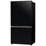 Hitachi R - WB640VM0 GBK 4 Doors Fridge Inverter French Bottom Freezer Inverter VAC.COMP G569L Glass Black | TBM Online