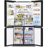 Hitachi R - WB640VM0 GBK 4 Doors Fridge Inverter French Bottom Freezer Inverter VAC.COMP G569L Glass Black | TBM Online
