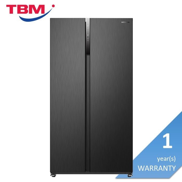 Hitachi HRSN9552DDXMY Side By Side 2 Doors Fridge N525L Mirror Touch Controller Dark Inox | TBM Online