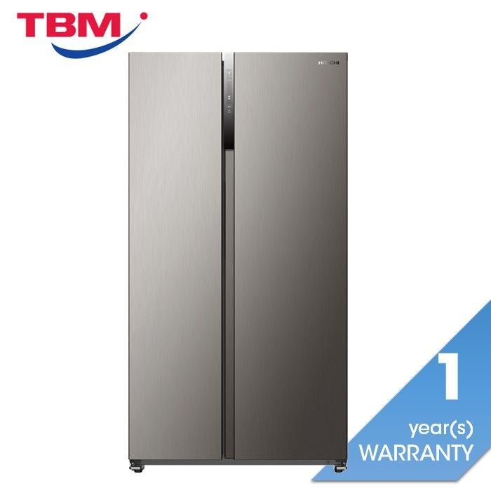 Hitachi HRSN9552DXMY Side - By - Side 2 Doors Fridge N525L Mirror Touch Controller Silver | TBM Online