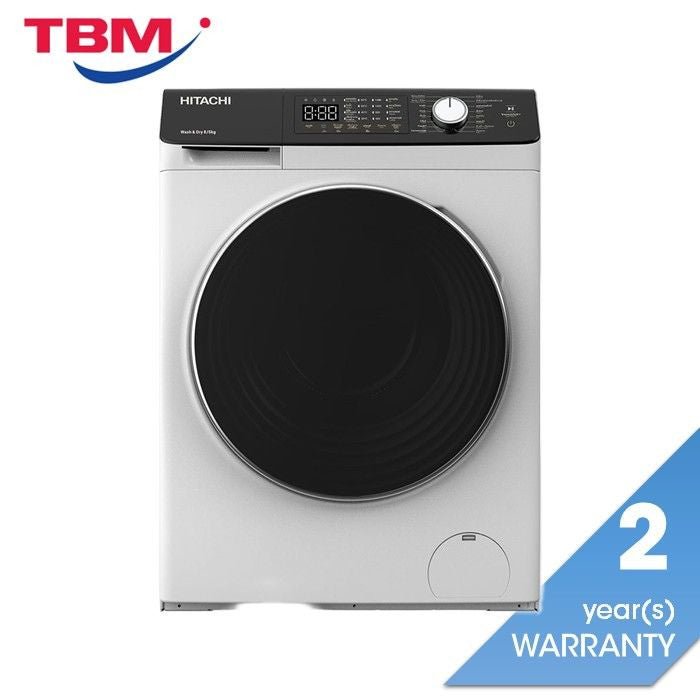 Hitachi BD - D802HVOW Front Load Washer 8kg Dryer 5kg Touch LED White | TBM Online
