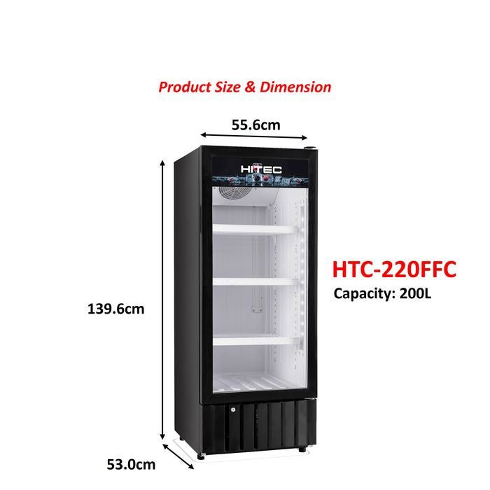 Hitec HTC - 220FFC Display Chiller Showcase Frost Free 200L | TBM Online