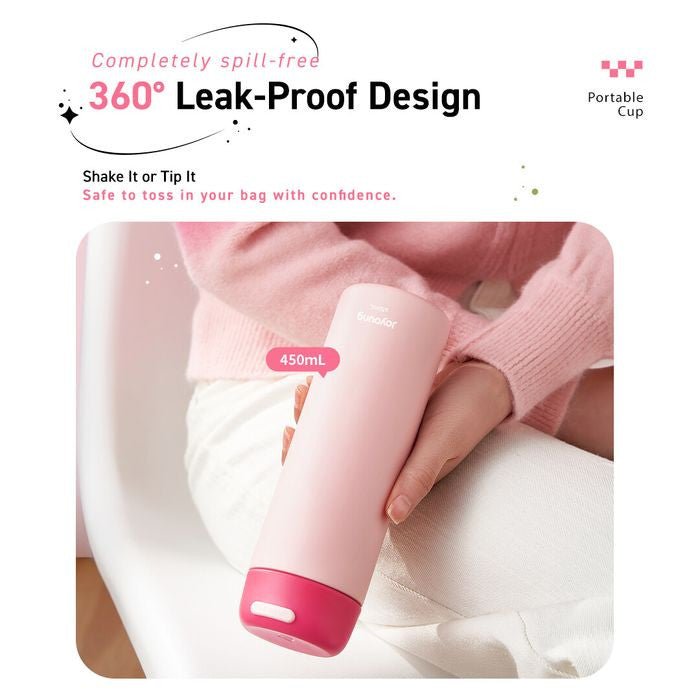 JoYoung JVC - 45V91(P) Minimalist 304 Stainless Steel Vacuum Bottle 450ml Pink | TBM Online