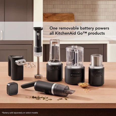 Kitchenaid 5KHBRV00BM Hand Blender GO Cordless Without Battery 12V Black Matte [Battery Sold Separately] | TBM Online