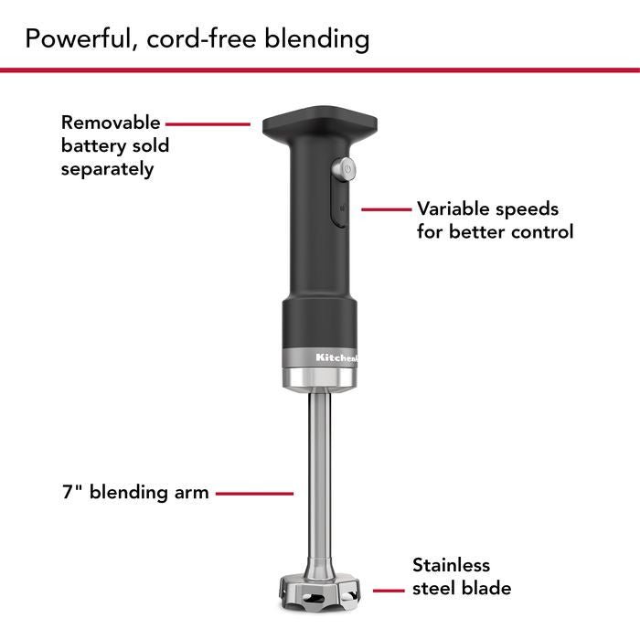 Kitchenaid 5KHBRV00BM Hand Blender GO Cordless Without Battery 12V Black Matte [Battery Sold Separately] | TBM Online