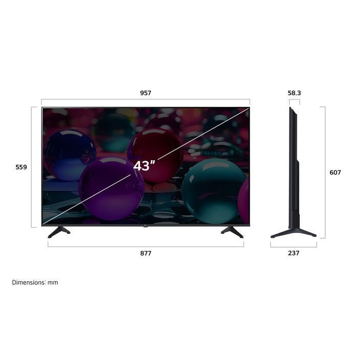 LG 43UA7350PSBQ 43" 4K UHD Gen8 Super Upscaling AI Sound Pro Smart TV | TBM Online